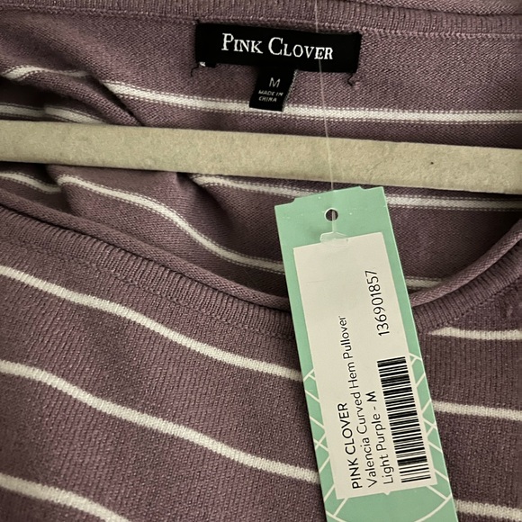 NWT Pink Clover Valencia Curved Hem Pullover sz M - Picture 3 of 3
